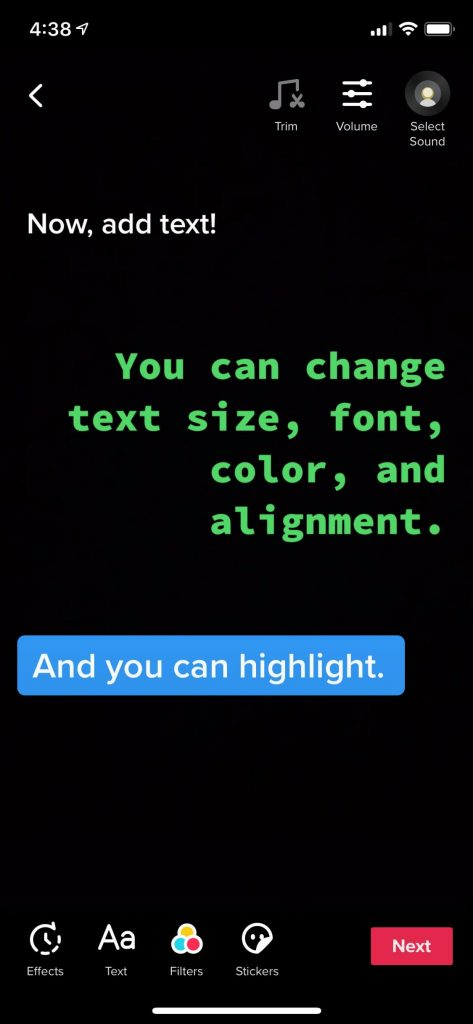 colors of your text
