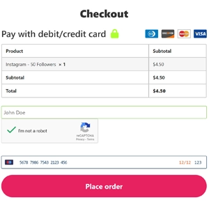 Purchase Instagram Followers Checkout