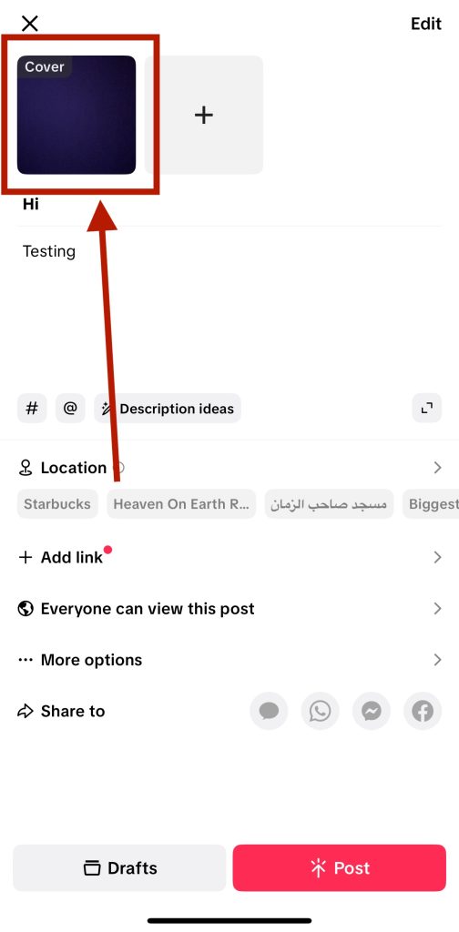change tiktok cover photo